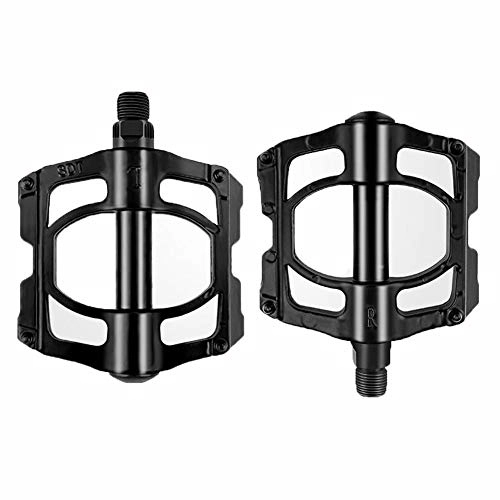 Mountain Bike Pedal : MuMa Bike Pedals, Cycling Alloy Flat-Platform Pedals, For Bicycle Mountain MTB BMX Bike Bicycle Bearing 9 / 16 Inch (Color : Black)