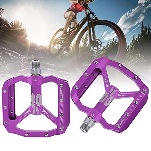 Mountain Bike Pedal : mumisuto Bike Pedals, 2pcs Mountain Bike Pedals Non Slip DU Bearing Lightweight Bicycle Platform Flat Pedals(4.1x3.9x0.6inch) (Purple)
