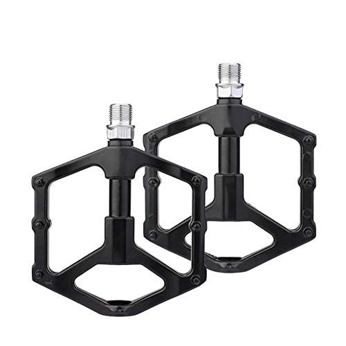 Mountain Bike Pedal : My youth Lightweight Mountain Bike Bicycle Pedals Aluminum Alloy Big Foot For MTB Road Bike Bearing Pedals Bicycle Bike Adapter Parts (Color : Black)