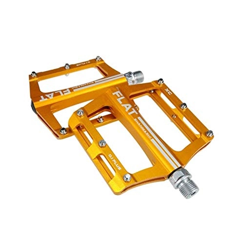 Mountain Bike Pedal : My youth Mountain Bike 9 Colors Platform Alloy Road Bike Pedals Ultralight MTB Bicycle Pedal Bike Accessories (Color : Gold)