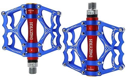 Mountain Bike Pedal : MYJZY Mountain Bike Pedals, 3 Bearing Composite 9 / 16 Bicycle Pedals High-Strength Non-Slip Surface for Road BMX MTB Fixie Bikes flat