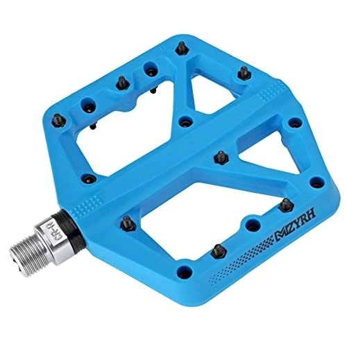Mountain Bike Pedal : MZYRH MTB Pedals Mountain Bike Pedals, 3 Bearings 9 / 16" Lightweight Nylon Fiber Bicycle Platform Pedals for Road Mountain BMX MTB (Blue)