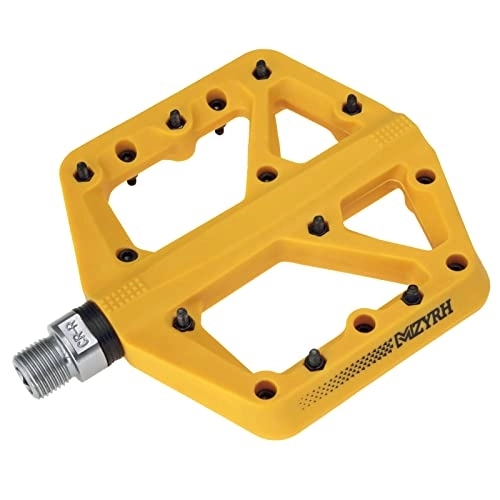 Mountain Bike Pedal : MZYRH MTB Pedals Mountain Bike Pedals, 3 Bearings 9 / 16" Lightweight Nylon Fiber Bicycle Platform Pedals for Road Mountain BMX MTB (Yellow)