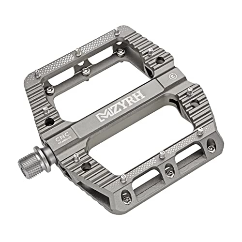 Mountain Bike Pedal : MZYRH Road / Mountain Bike Pedals MTB Pedals Bicycle Flat Pedals 3 Bearings 9 / 16” Aluminum Alloy Bicycle Platform Pedals for BMX MTB (TI)