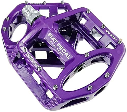 Mountain Bike Pedal : NBXLHAO 9 / 16"Bicycle Pedals, Magnesium Alloy Spindle Bearings High Strength Non-slip Large Flat Platform Pedals, For Mountain Bike Road Bike Pedals, Purple