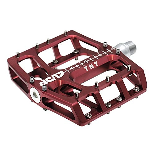 Mountain Bike Pedal : NC-17 Sudpin IV XL TNT Aluminium Platform Pedals / Mountain Bike Pedal / BMX Pedal / Flat Height 17.7 mm / Fail Safe System / Precision Bearing + Cr-Mo Axle / Includes Replacement Pins, red, XL