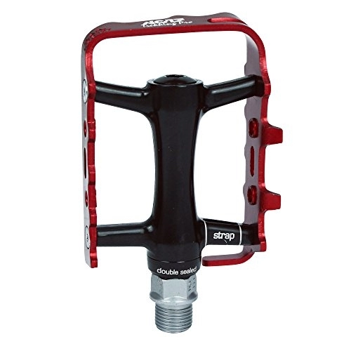 Mountain Bike Pedal : NC-17 Trekking pro pedals pro Aluminium Trekking Pedal / Mountain Bike Pedal / Bicycle MTB Pedal / with Reflectors / Ball bearing and Cr-Mo Axle / Weight: 251 g per Pair Multi-Coloured black / red
