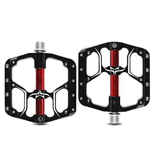 Mountain Bike Pedal : NCKPDL Bike Pedals 9 / 16", Non-Slip Bike Pedal Mountain Bicycles Platform Pedals Aluminum Alloy Flat 3 Sealed Bearing Axle for MTB BMX Bikes Road Cycling