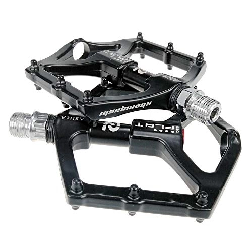 Mountain Bike Pedal : NEHARO Bicycle Riding Platform Pedal Mountain Bike Pedals 1 Pair Aluminum Alloy Antiskid Durable Bike Pedals Surface For Road MTB Bike Black(1026) Bicycle Parts