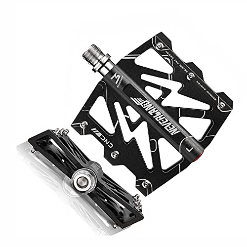 Mountain Bike Pedal : NEVERLAND MTB Mountain Bike Pedals 3 Bearing Non-Slip Chrome Molybdenum Steel Bicycle Stable Pedals for for Most Bikes BMX 9 / 16" (Sandblasted Black)