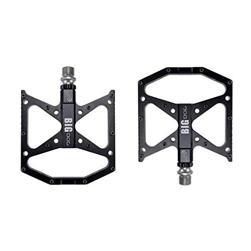 Mountain Bike Pedal : New 3 Bearings Bicycle Pedal Anti-slip Ultralight CNC MTB Mountain Bike Pedal Sealed Bearing Pedals Bicycle Accessories (Color : Black)