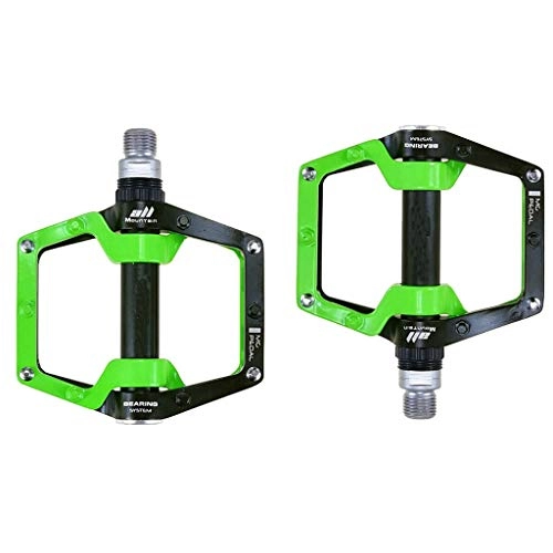 Mountain Bike Pedal : New Alloy Mountain Bike Pedals, Ultralight Mountain Bike Accessories, With 3 Bearings (Color : Green)