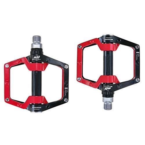 Mountain Bike Pedal : New Alloy Mountain Bike Pedals, Ultralight Mountain Bike Accessories, With 3 Bearings (Color : Red)
