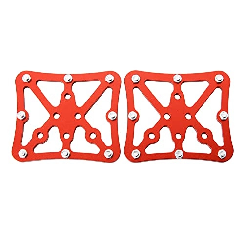 Mountain Bike Pedal : NIDUNO Mountain Bike Self-locking Pedal Lock Pedal To Flat Pedal Adapters Suitable For Platform Adapters (Size : Red 2pcs)