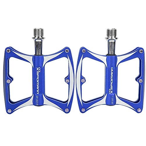 Mountain Bike Pedal : Nikou Bike Pedal - 1 Pair Mountain Road Bike Pedals Waterproof Aluminum Alloy Bicycle Cycling Replacement Parts wear-resistant(Blue)
