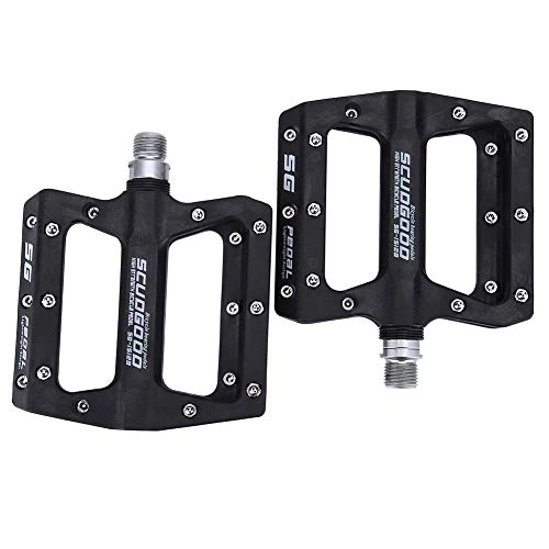 Mountain Bike Pedal : Nikou Mountain Bicycles Light Pedals 1 Pair Non-slip Moutain Road Bicycle Replacement Accessory Standard Thread (Black)