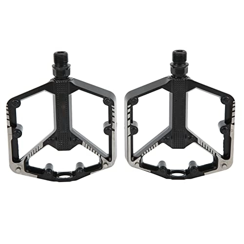 Mountain Bike Pedal : NIKOU Mountain Bike Pedals, Bicycle Pedals Cycling Accessories Anti Slip Aluminum Alloy Black for Road MTB Bike (1 Pair)
