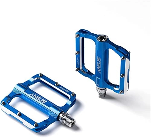 Mountain Bike Pedal : NKTJFUR Bike Pedals Mountain Bike Pedals Platform Bicycle Flat Alloy Pedals 9 / 16 (Color : A006 Blue)