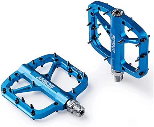 Mountain Bike Pedal : NKTJFUR Bike Pedals Mountain Bike Pedals Platform Bicycle Flat Alloy Pedals 9 / 16 (Color : A012 Blue)