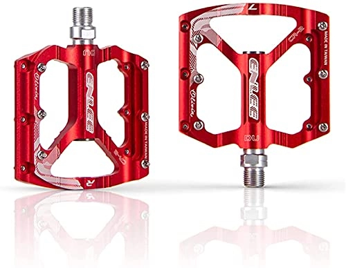 Mountain Bike Pedal : NKTJFUR Bike Pedals Mountain Bike Pedals Red And Black Platform Alloy Road Bike Pedals MTB Bicycle Pedal Bike Accessories (Color : Red)