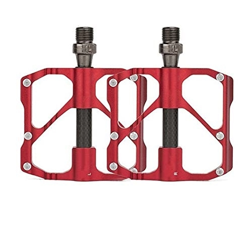 Mountain Bike Pedal : NMNMNM bicycle pedal Ultralight Mountain Bike Pedal Quick Release Non-slip Carbon Fiber 3 Bearings Pedale non-slip bicycle pedal (Color : RC Red) (MTB Red)