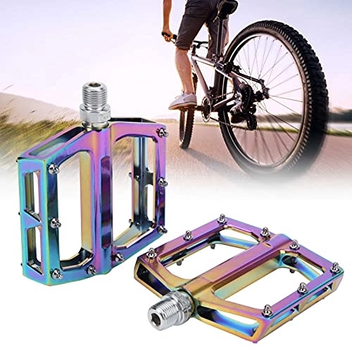 Mountain Bike Pedal : Nofaner Bike Pedals, 2pcs Mountain Cycling Pedals Non‑Slip Lightweight Bike Flat Pedals Cycling Parts Replacement Accessories