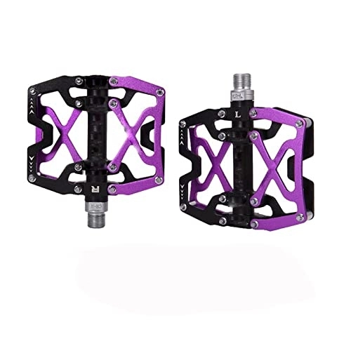 Mountain Bike Pedal : NOPHAT Bicycle Pedal Bicycle Ultra-light Aluminum Alloy 3 Bearing 14 Color Mountain Bike Pedal Bicycle Accessories (Color : Y06-Black purple)