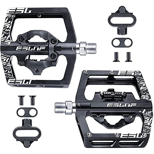 Mountain Bike Pedal : Nrpfell Mountain Bike Pedals, Road Bike Pedals with, Lightweight Aluminum Alloy Pedals with SPD Cleats (9 / 16Inch Spindle)