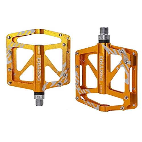 Mountain Bike Pedal : NZKW Bicycle Pedals, 3 Bearings Ultralight Aluminium Alloy Non-Slip Bicycle Platform Pedals, For Mountain Bikes / Road Bicycles / BMX / MTB(Yellow)