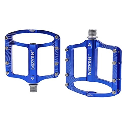Mountain Bike Pedal : NZKW Bike Bicycle Pedals, Ultralight Non-Slip Durable Aluminum Alloy 3 Bearing Flat Pedals, For 9 / 16 MTB BMX Mountain Road Bike Hybrid Pedals(Blue)