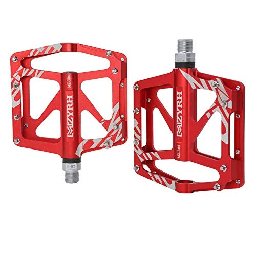 Mountain Bike Pedal : obiqngwi MTB Bike Pedals Aluminium Alloy Durable Fixed Gear CNC Ultralight Antiskid Sealed Bearing Mountain Flat Bicycle Pedals - Red