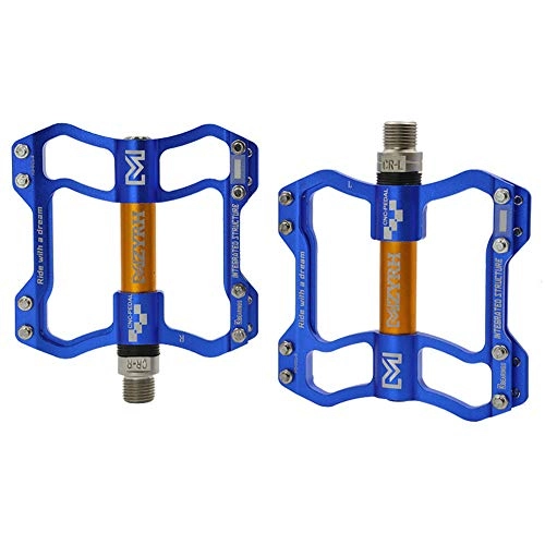 Mountain Bike Pedal : Ocamo Bicycle Pedals Ultralight Aluminum Alloy BMX MTB Mountain Bike Pedal Blue gold Special size