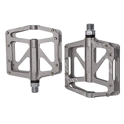 Mountain Bike Pedal : OhLt-j Bike Pedals Mountain Bike Bicycle Pedals Cycling Ultralight Aluminium Alloy CNC Bearing Pedals for MTB / Rofad Bike(color: Black, Red) (Color : Gray)