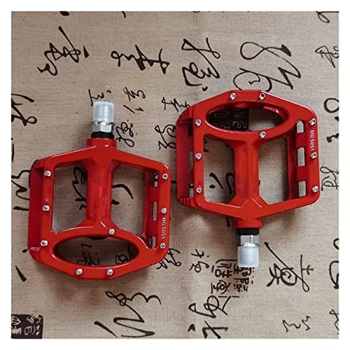 Mountain Bike Pedal : OLGYN Ultralight Non-slip Magnesium Alloy Road Bike Pedals Mountain Bicycle Pedal Bike Parts Accessories (Color : Red)