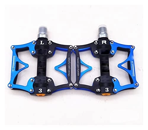 Mountain Bike Pedal : OLGYN Wide Flat Mountain Road Cycling Bicycle Bike Pedal 3 Sealed Bearings 9 / 16 MTB BMX Pedals 5 Colors Available (Color : Blue)