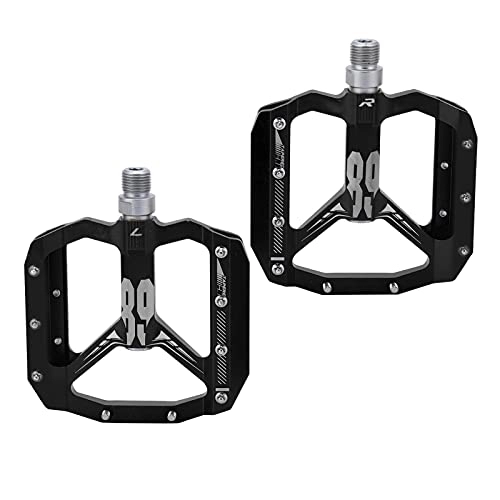 Mountain Bike Pedal : OLIMY Cycling Platform Pedals, Non‑Slip Aluminum Alloy Mountain Bike Pedals Bicycle Pedals for Bicycle Replace for Cycling (Color : Black)