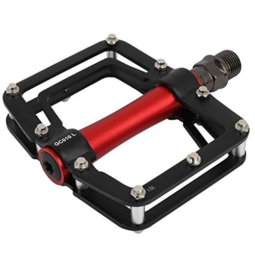 Mountain Bike Pedal : Omabeta Mountain Bicycle Pedal Sets, Lightweight 1 Pair Flat Pedals for Road Mountain BMX MTB Bike(black+red)