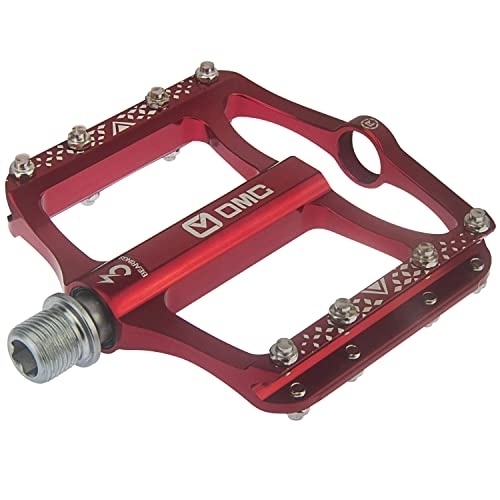 Mountain Bike Pedal : OMC Red MTB Extruded Alloy Lightweight Pedals Mountain Bike Pedals 3 Bearing Non-Slip Bicycle Platform Pedals for BMX MTB 9 / 16