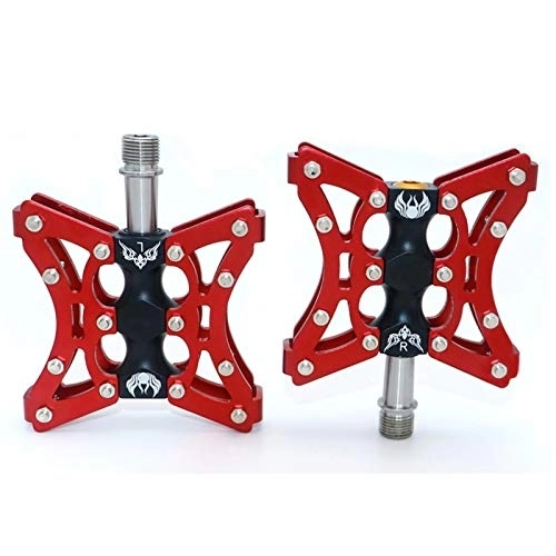 Mountain Bike Pedal : One Pair Mtb Mountain Bike Pedal Anti-skid Ultralight Bicycle Pedals Pegs Bmx Bicycle Accessories (Color : Black and silver)