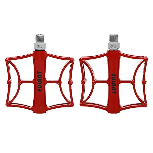Mountain Bike Pedal : ONT Bike Pedal Mountain Bicycle Pedals Flat Lightweight Aluminium Sealed Bearing Pedals Road Bike MTB Cycling Pedals Red