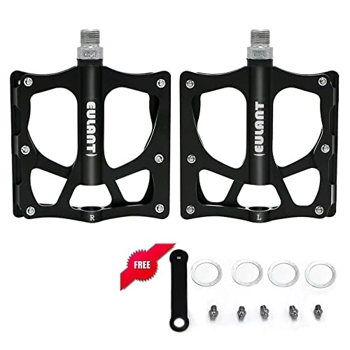 Mountain Bike Pedal : ONTYZZ Bicycle Pedals MTB Pedals Lightweight Aluminium Sealed Bearing Pedals for Road Bike Extra Wide Pedals - Black