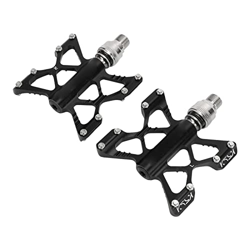 Mountain Bike Pedal : Oreilet Bike Pedal, Anodized CNC Cutting Bicycle Quick Release Pedals Aluminum Alloy Wear Resistant for Mountain Bikes for Folding Bikes(Black (boxed))
