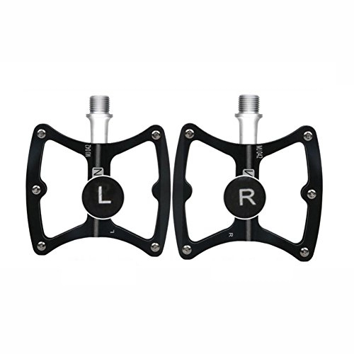 Mountain Bike Pedal : Outdoor Bicycle Pedals, Hiker Mountain Bike Pedals, 9 / 16" Aluminium Alloy Flat Cycling Pedals, BMX Pedals With Sealed Bearings Black (1 Pair) Pedal (Color : 1)