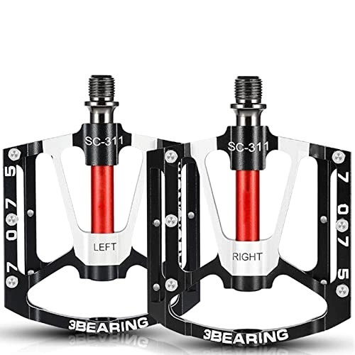 Mountain Bike Pedal : Outdoor Indoor Cycling Pedals 3 Sealed Bearings MTB Pedals Wide Platform Pedals for Mountain Bike, BMX, Road Bike Pedals, black