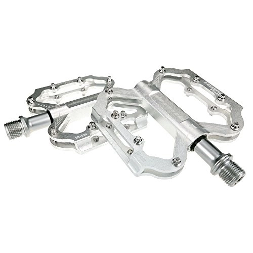 Mountain Bike Pedal : Outdoor Ultralight Mountain Bike Pedals 9 / 16 Cycling Three Pcs Sealed Bearing Bicycle Pedals, Silver