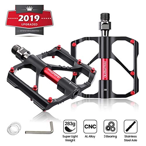 Mountain Bike Pedal : OUTERDO bicycle pedals, super light, non-slip wide platform pedal, 3 bearings, CNC pedals, aluminium alloy platform pedals, axle diameter 9 / 16 inch with sealed.
