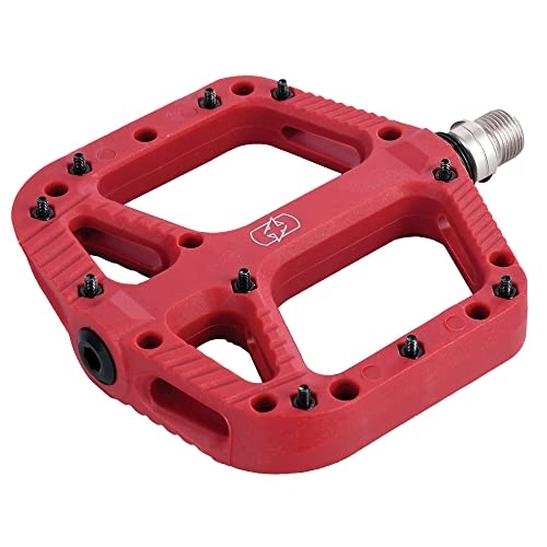 Mountain Bike Pedal : Oxford Products Mountain Bike Pedals Loam 20 Nylon Flat Pedals. Chromoly 9 / 16" axle. Sealed Bearings. Red