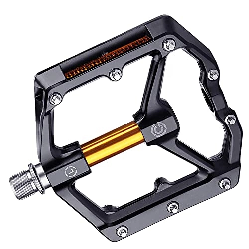 Mountain Bike Pedal : OZUZ Mountain Bike Pedals, Aluminum Alloy Slip MTB Bicycle Pedals with High-Speed Bearing Removable Anti-Skid Nails (Black)