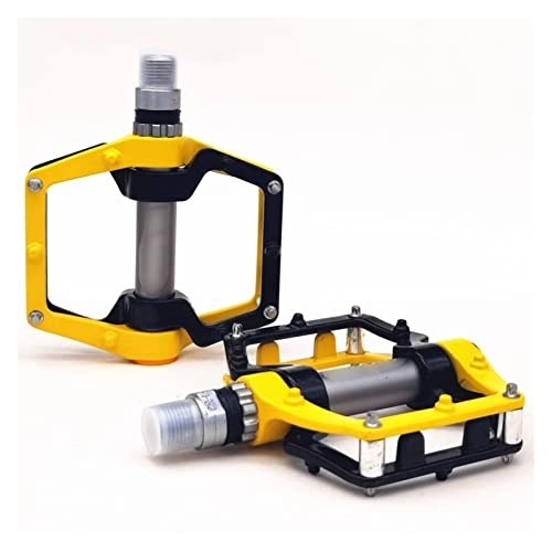Mountain Bike Pedal : PacuM Bearing Pedals Magnesium Aluminum Alloy Mountain Bike MTB Bicycle Pedal Road Bike Pedals (Color : Y01 Yellow)