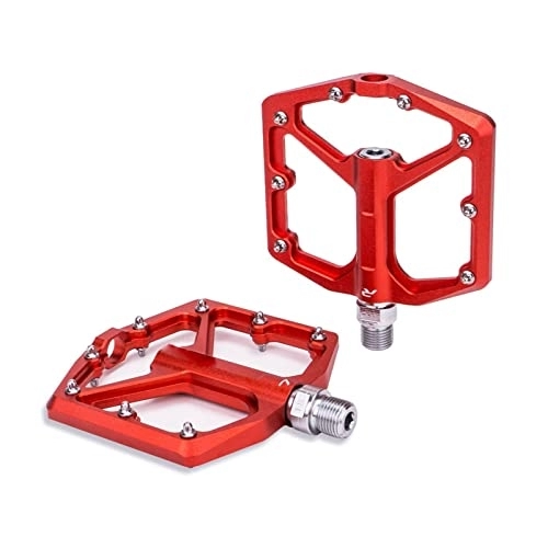 Mountain Bike Pedal : PacuM MTB Road Bike Ultra Light Sealed Pedal CNC Bike Parts Alloy Hollow Anti-Slip Bearing Mountain 12mm Axle (Color : Jt07 Red)